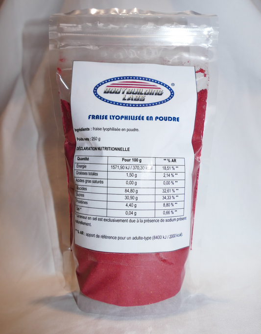 Fraise lyophilisée en poudre 250 g